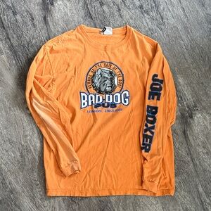 Joe Boxer Orange Long Sleeve 'Bad Dog Pub' Graphic Tee